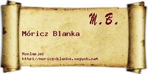 Móricz Blanka névjegykártya